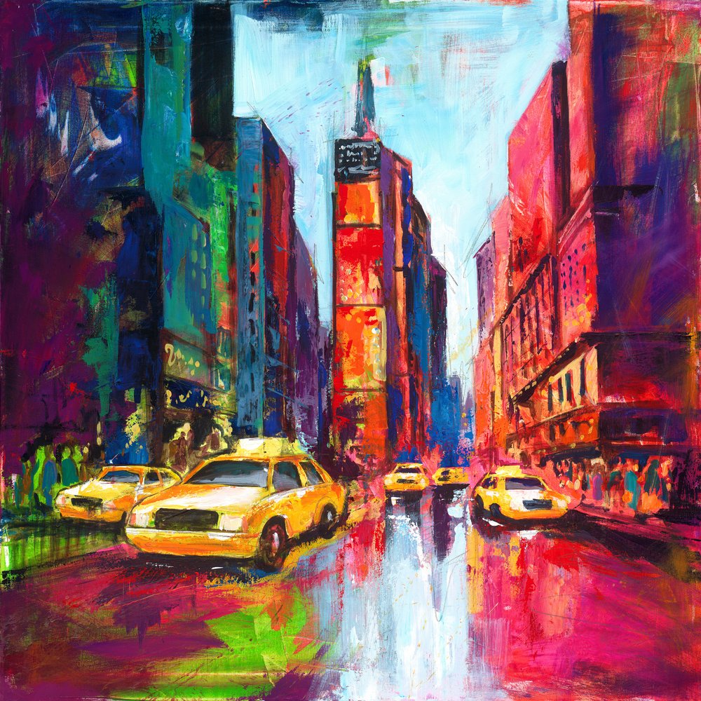 Vibrant City Reflections by Renate Holzner