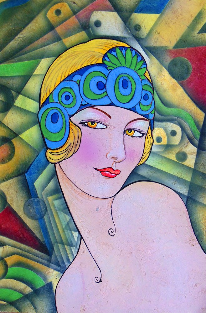 Art Deco Flapper Portrait by Ricardo Maya