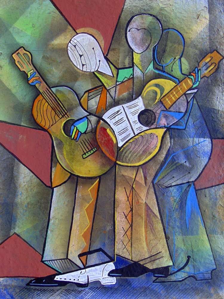 Cubist Guitar Players by Ricardo Maya