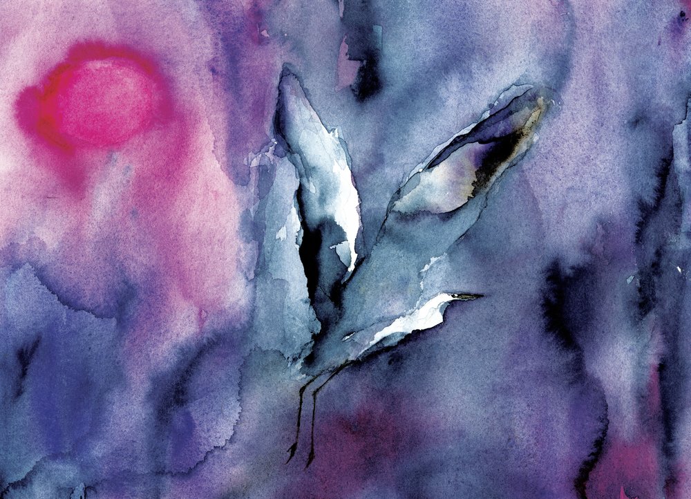 Ethereal Purple Bird Flight by RodMacIver