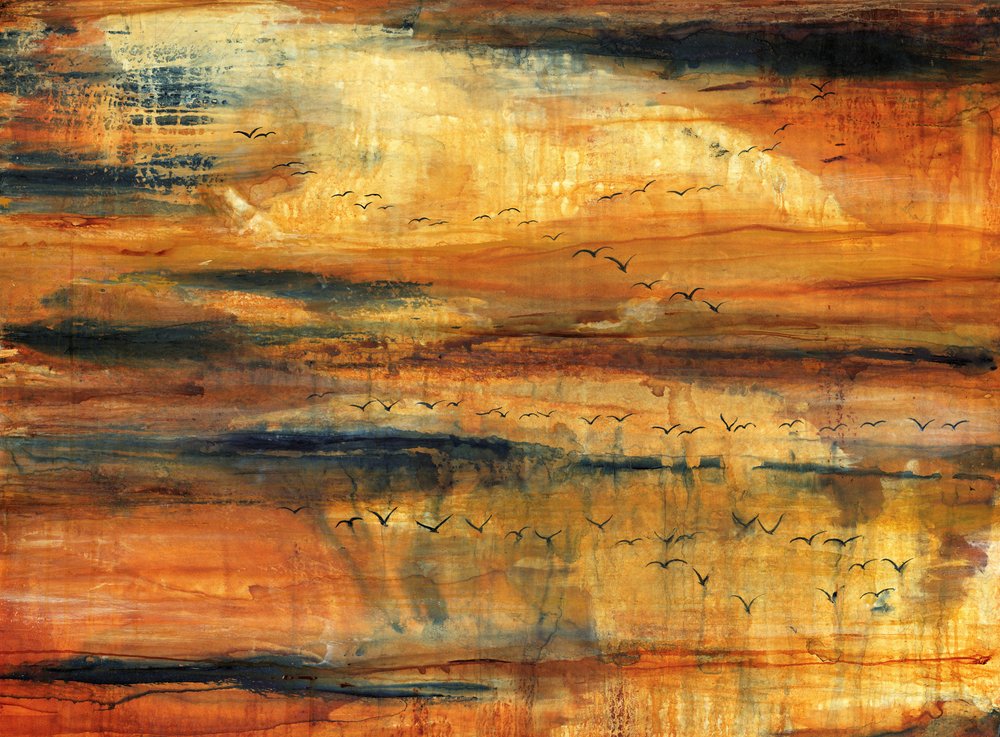 Golden Sky Birds by RodMacIver
