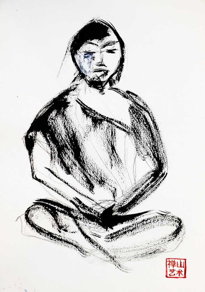 Meditating Zen Monk by RodMacIver