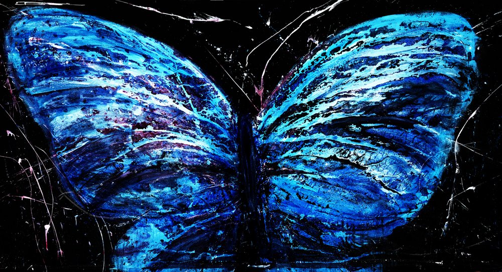 Vibrant Blue Butterfly by RodMacIver