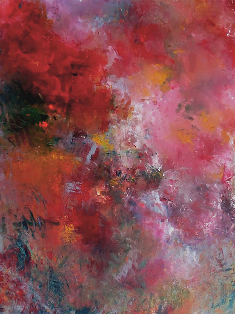 Vibrant Red Abstract by Ron Halfant