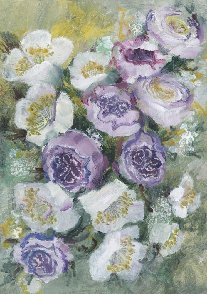 Lavender White Bouquet by Rosana Laiz Blursbyai