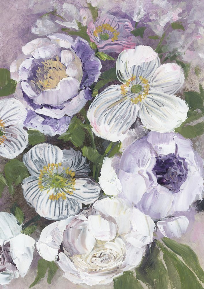 Lavender White Flowers by Rosana Laiz Blursbyai