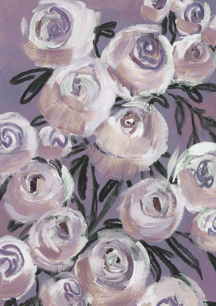 Soft Lavender Roses by Rosana Laiz Blursbyai
