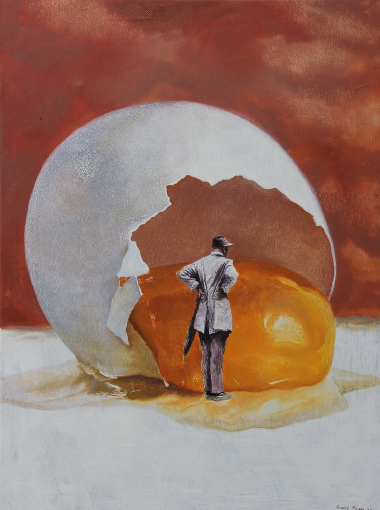 Surreal Man Giant Egg by Rudolf Kosow