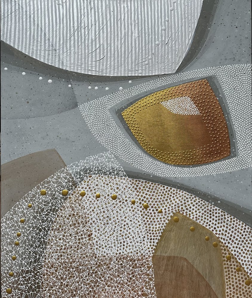 Metallic Gold Silver Abstract by SAN STARLING