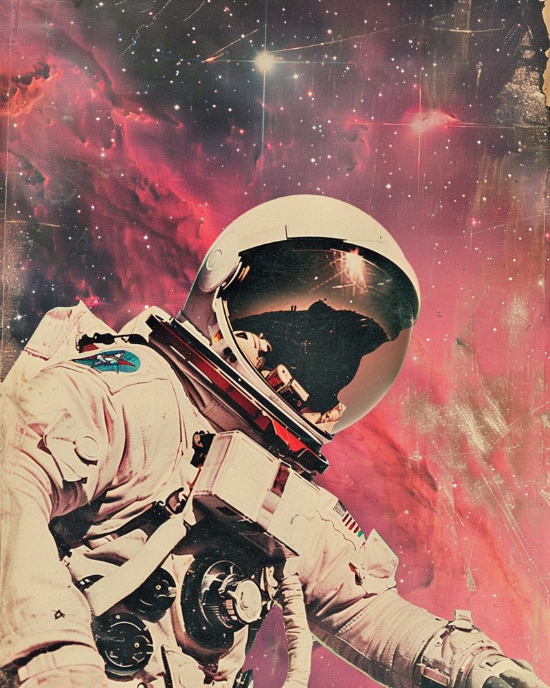 Astronaut Red Nebula by Samantha Hearn
