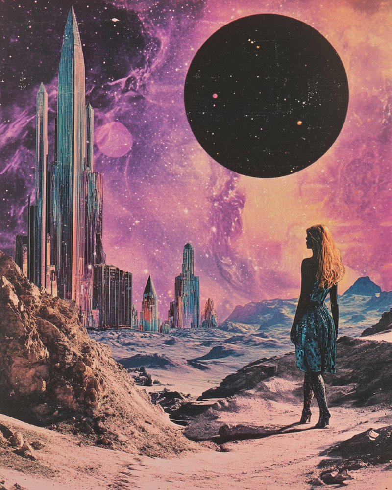 Cosmic Cityscape Woman by Samantha Hearn