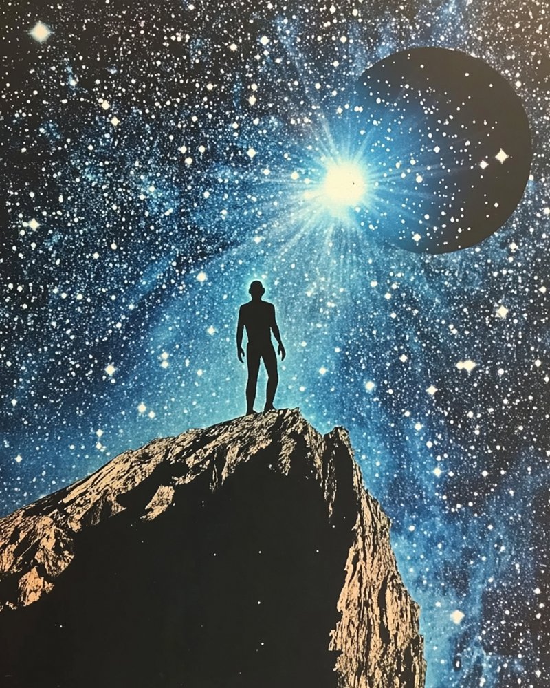 Man Gazing at Cosmos by Samantha Hearn
