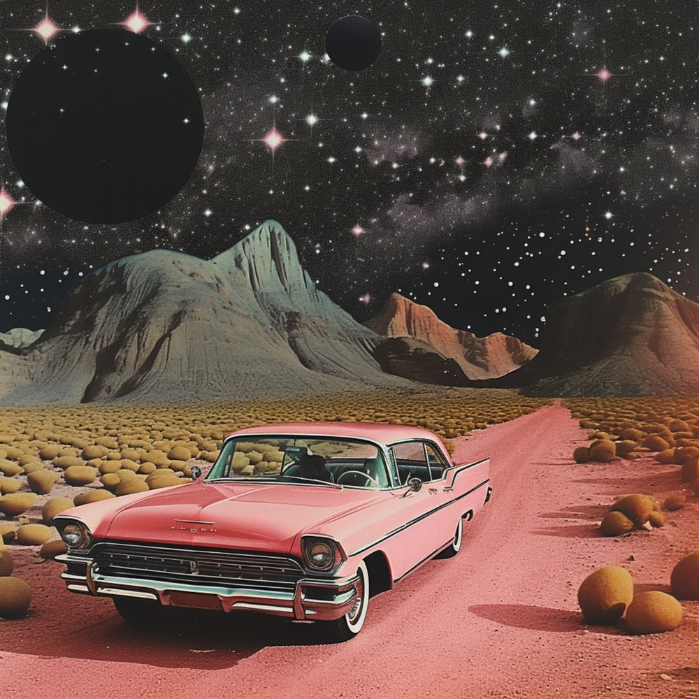 Pink Car Cosmic Desert by Samantha Hearn
