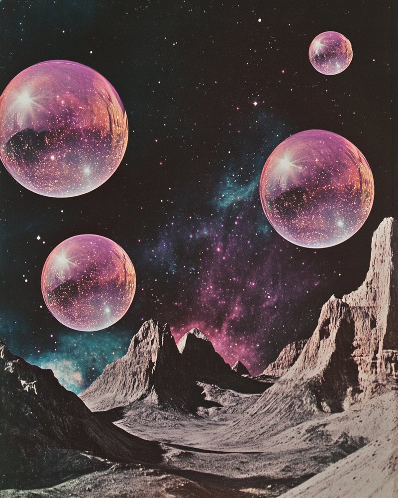 Purple Orbs Alien Landscape by Samantha Hearn