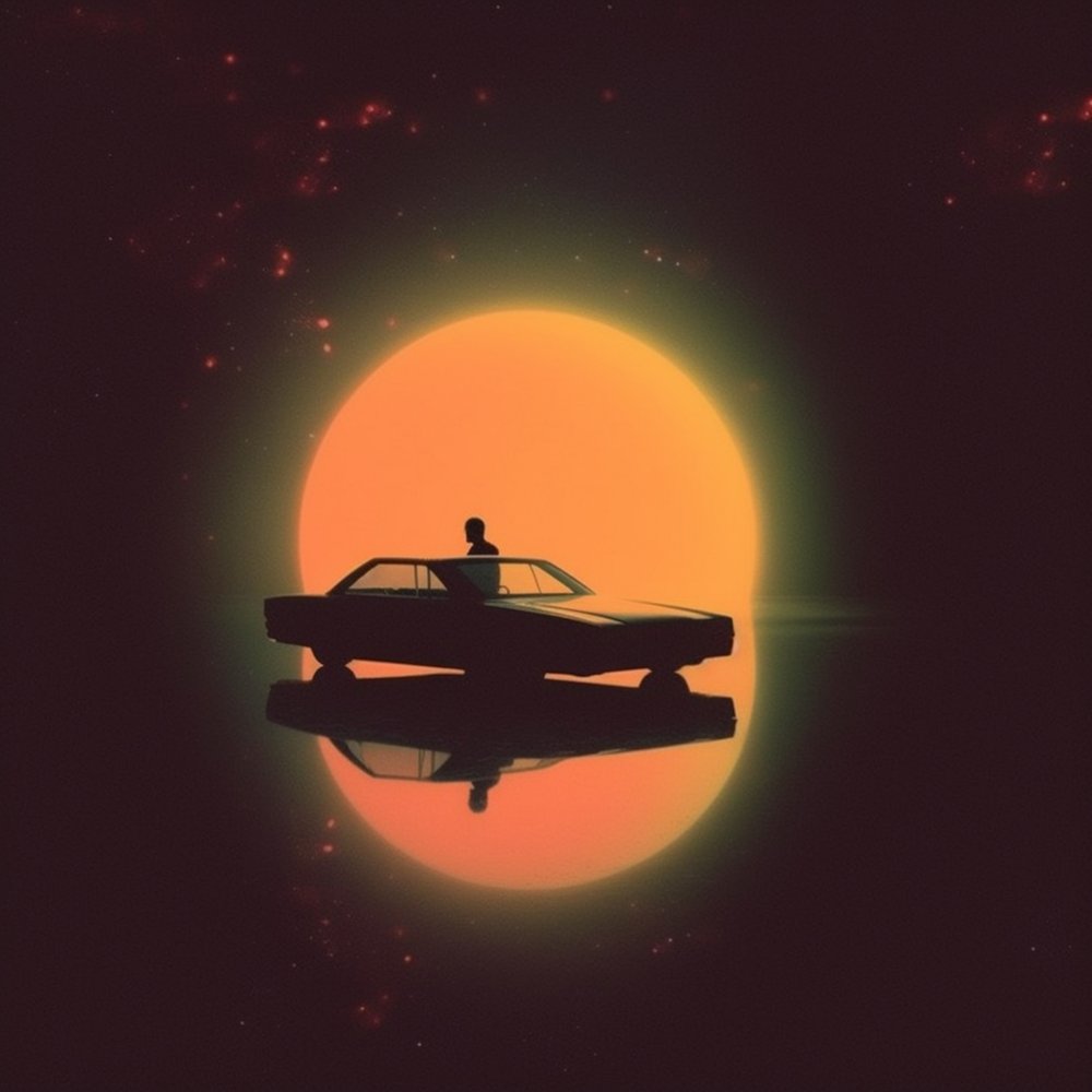 Retro Sun Driver Silhouette by Samantha Hearn