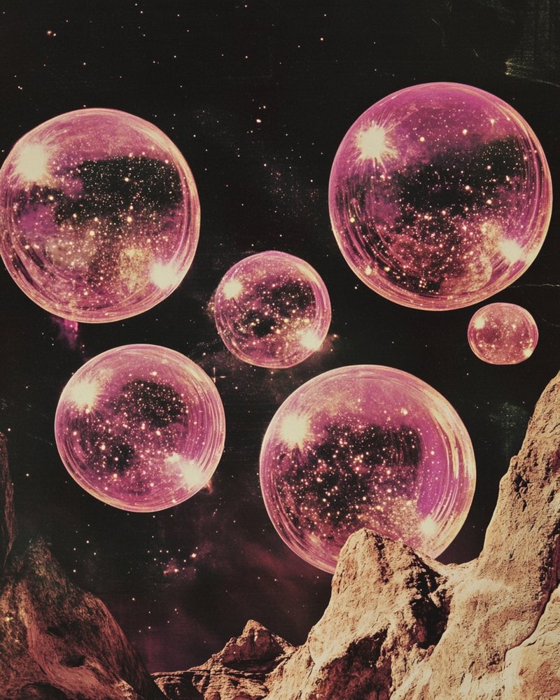 Surreal Pink Planets by Samantha Hearn