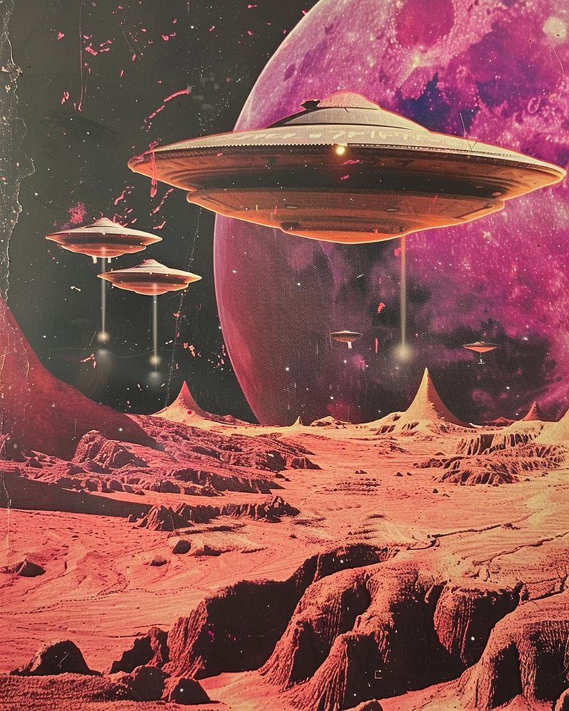 UFOs Over Red Planet by Samantha Hearn
