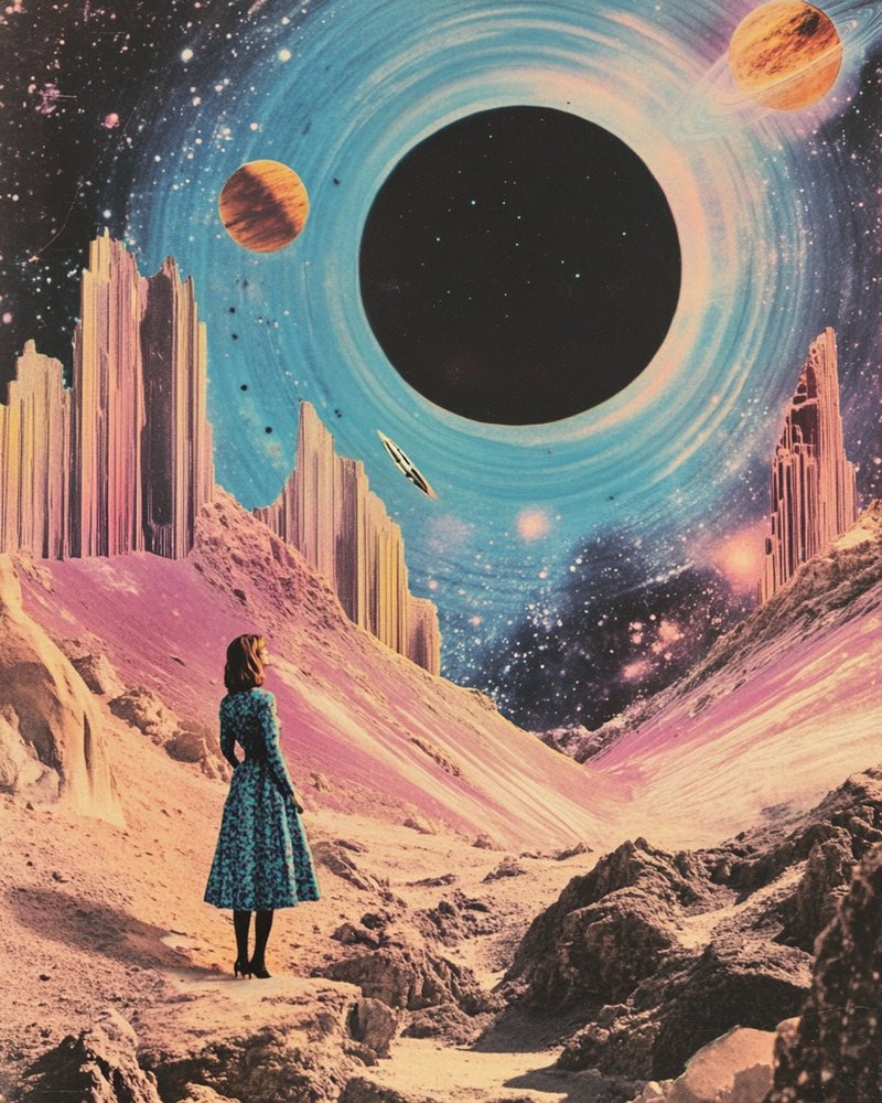 Woman Gazing Black Hole by Samantha Hearn