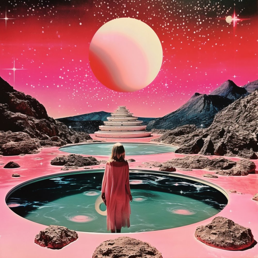 Woman in Pink Cosmic Oasis by Samantha Hearn