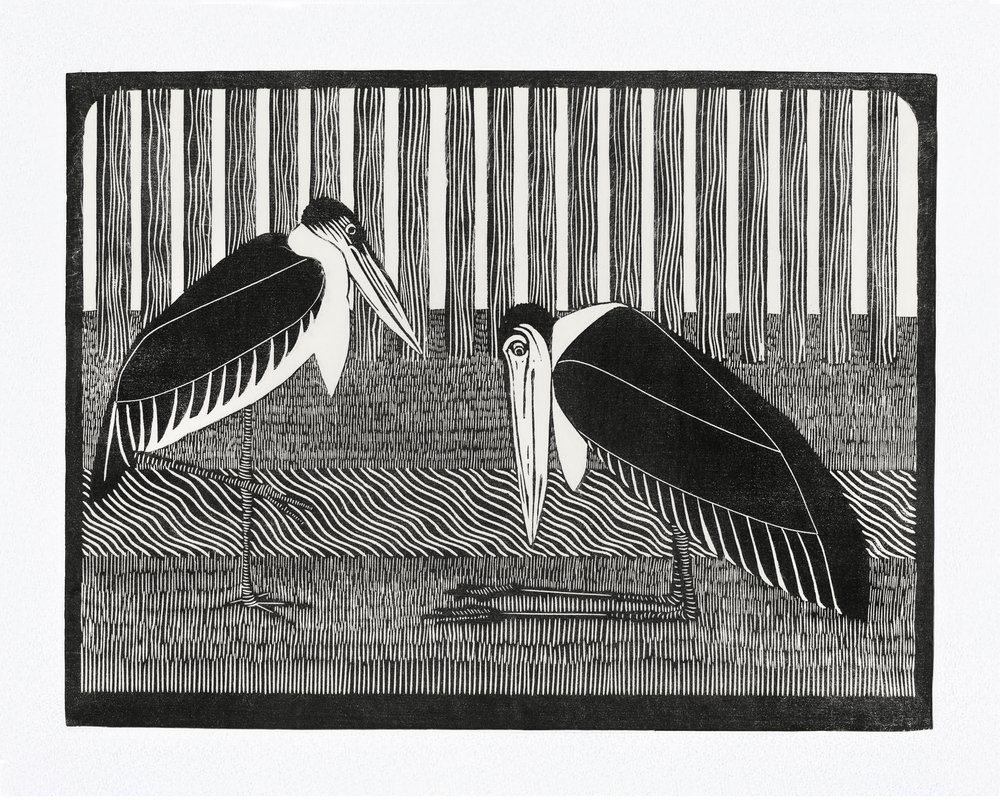 Two Marabous by Samuel Jessurun de Mesquita
