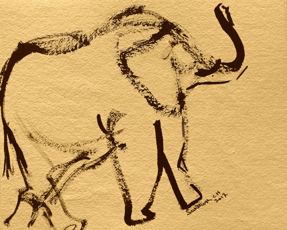 Abstract Elephant Drawing by Santhosh ch