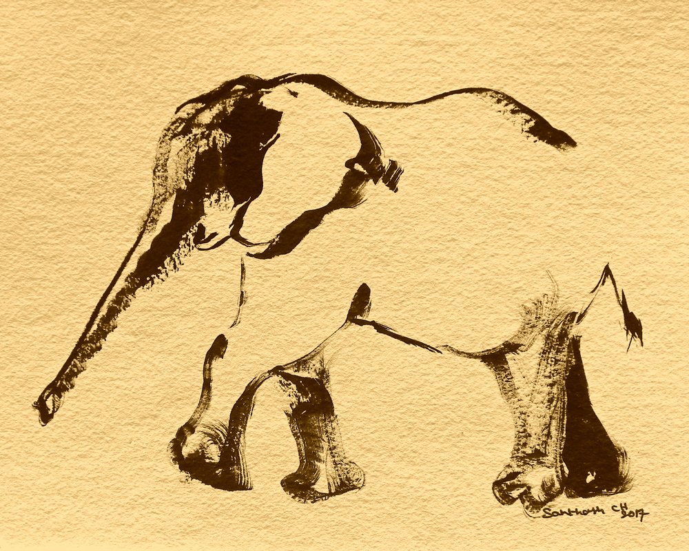 Abstract Elephant Sketch by Santhosh ch