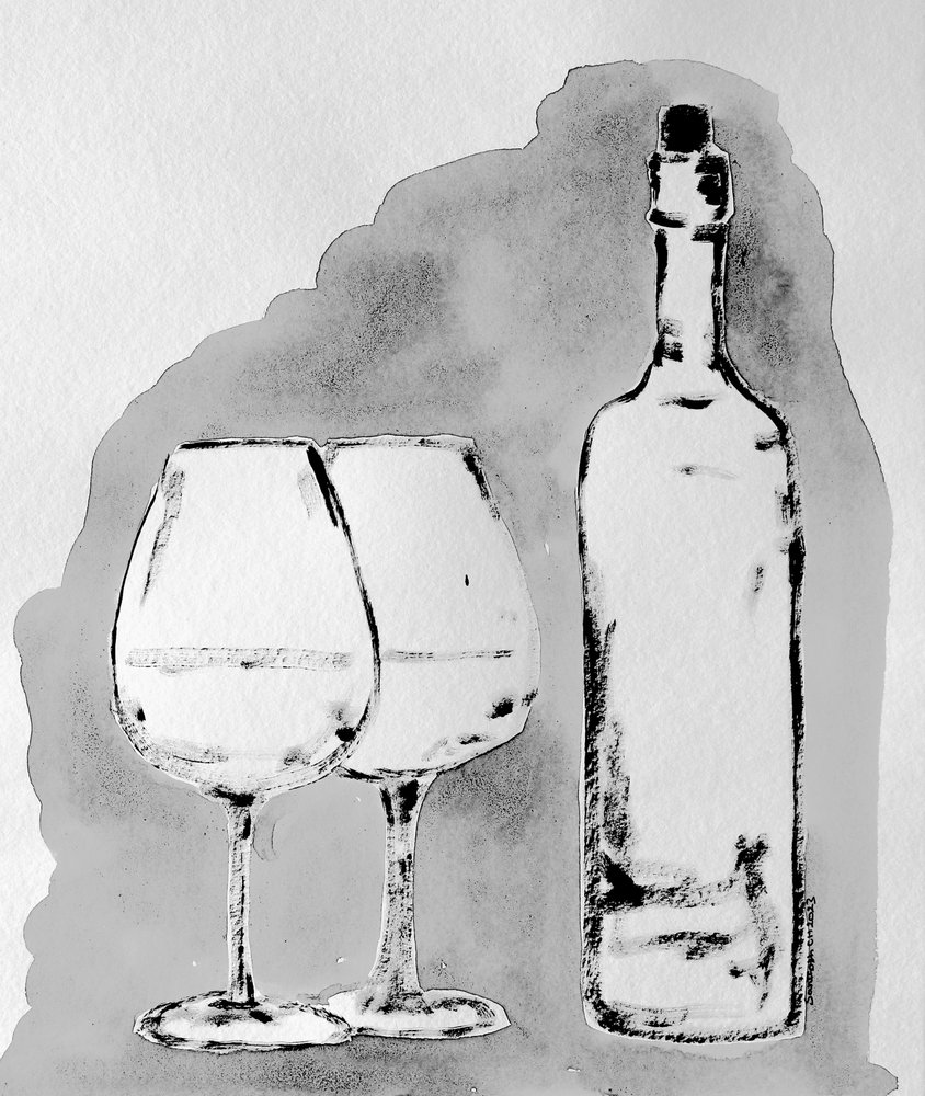 Elegant Wine Still Life by Santhosh ch
