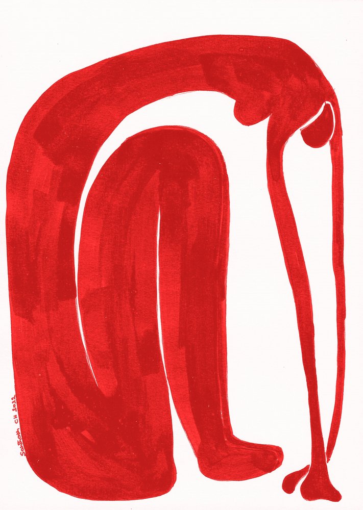 Flowing Red Figure by Santhosh ch