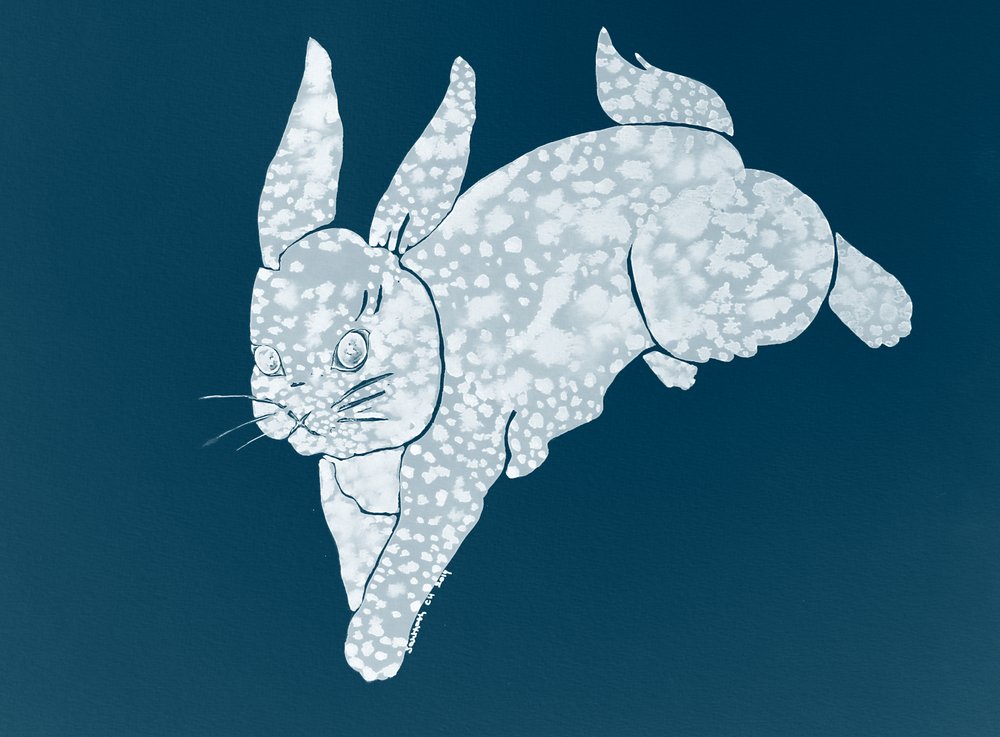 Leaping Speckled Rabbit by Santhosh ch