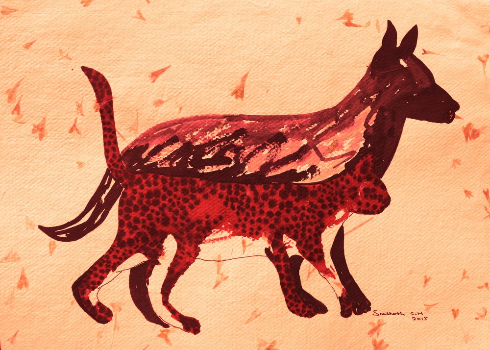 Primal Red Animals by Santhosh ch
