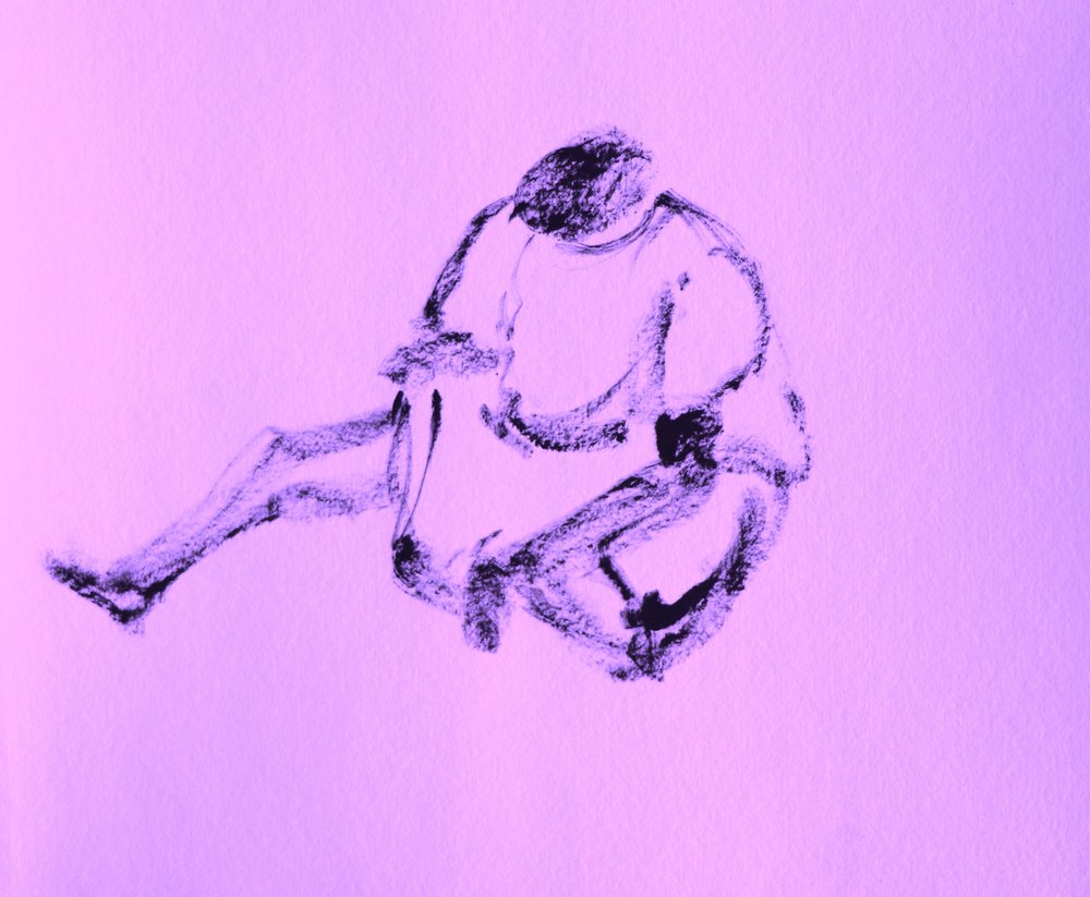 Seated Figure Drawing by Santhosh ch