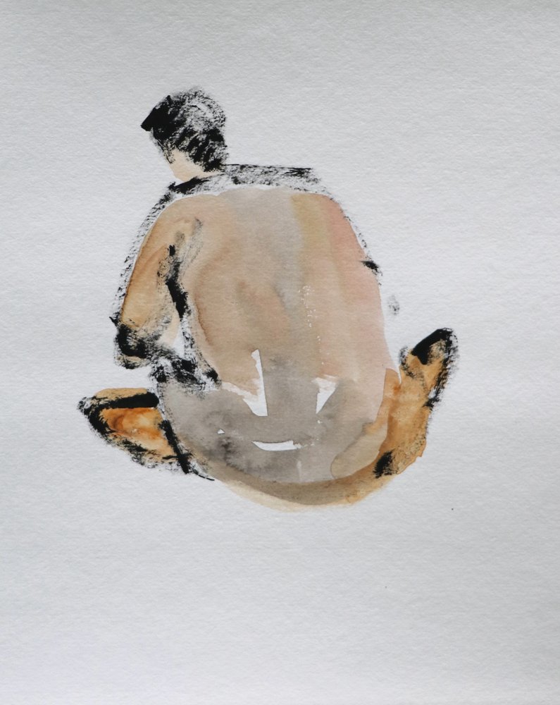 Seated Nude Figure by Santhosh ch