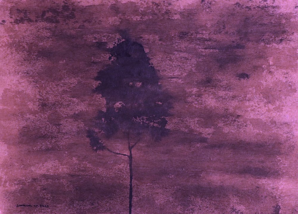 Solitary Purple Tree by Santhosh ch