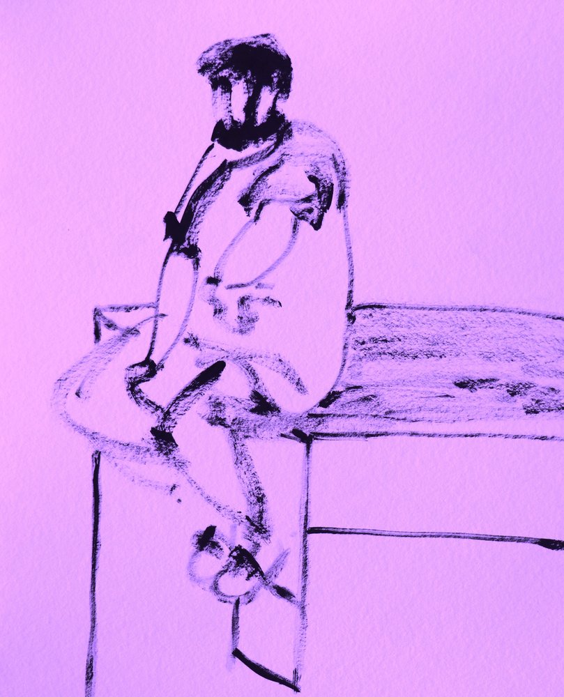 Thoughtful Seated Figure by Santhosh ch