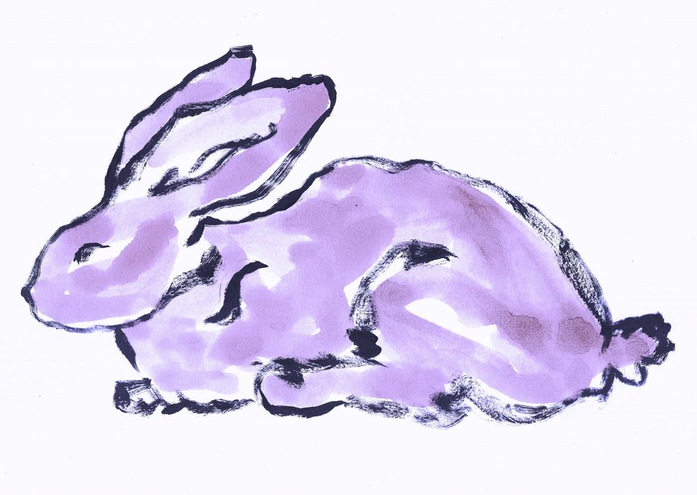 Whimsical Lavender Bunny by Santhosh ch