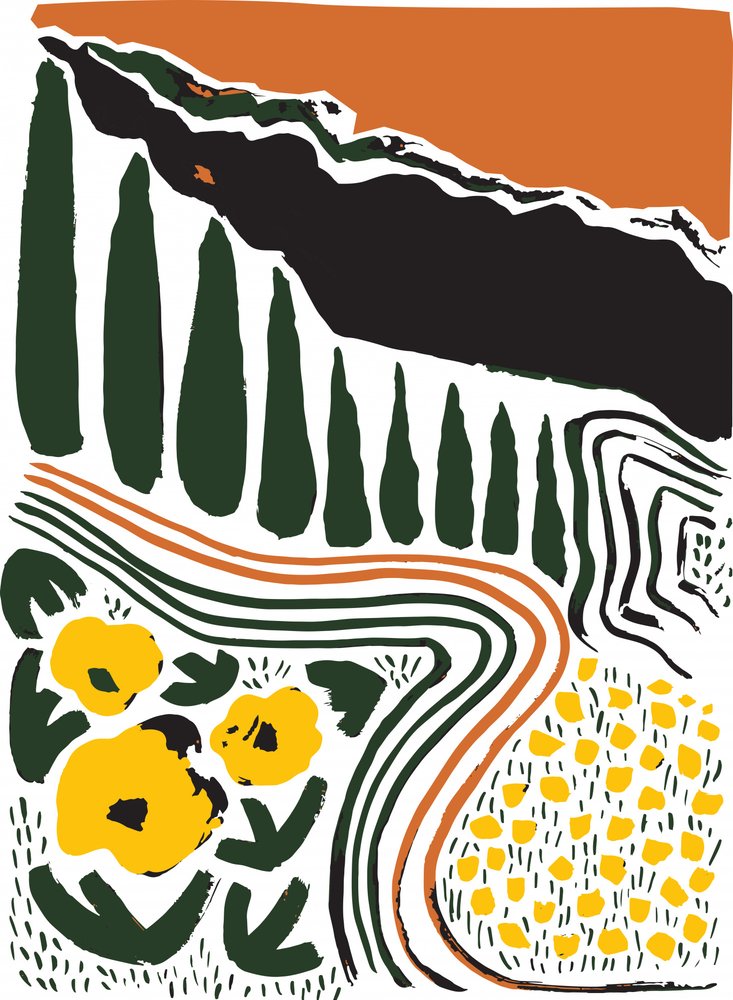 Tuscan Cypress Landscape by Sarah Fitzgerald