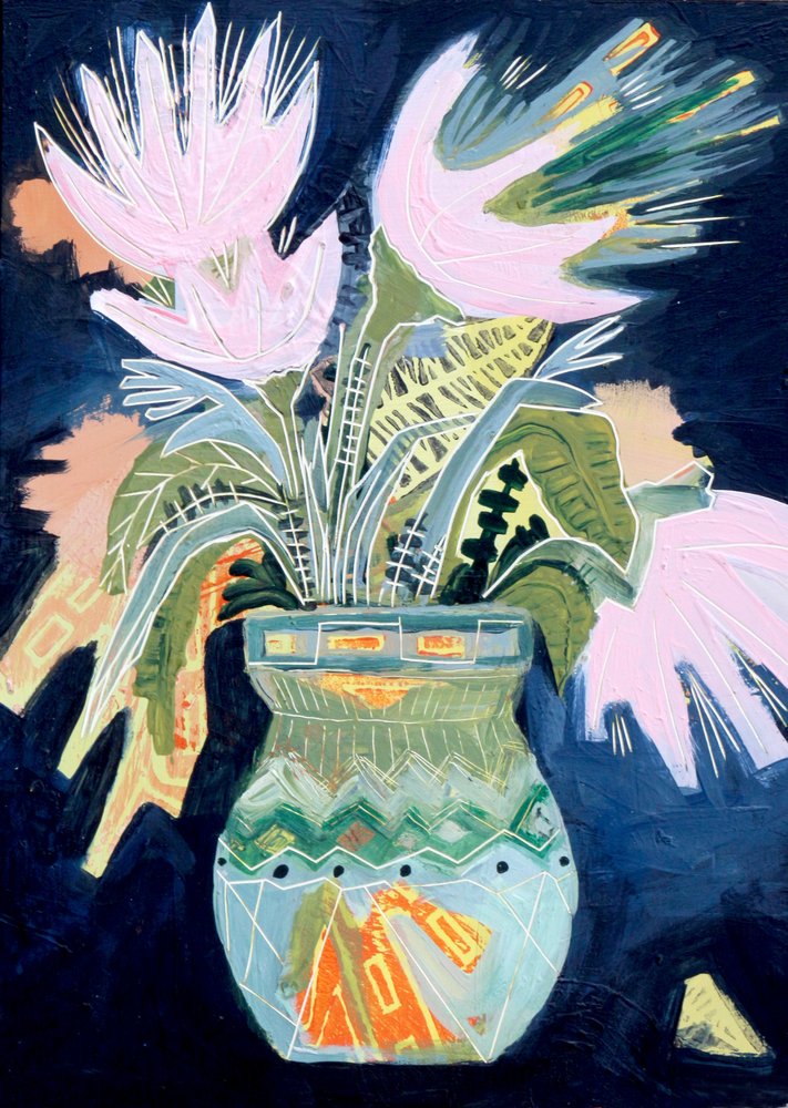 Vibrant Abstract Flowers by Sarah Fitzgerald