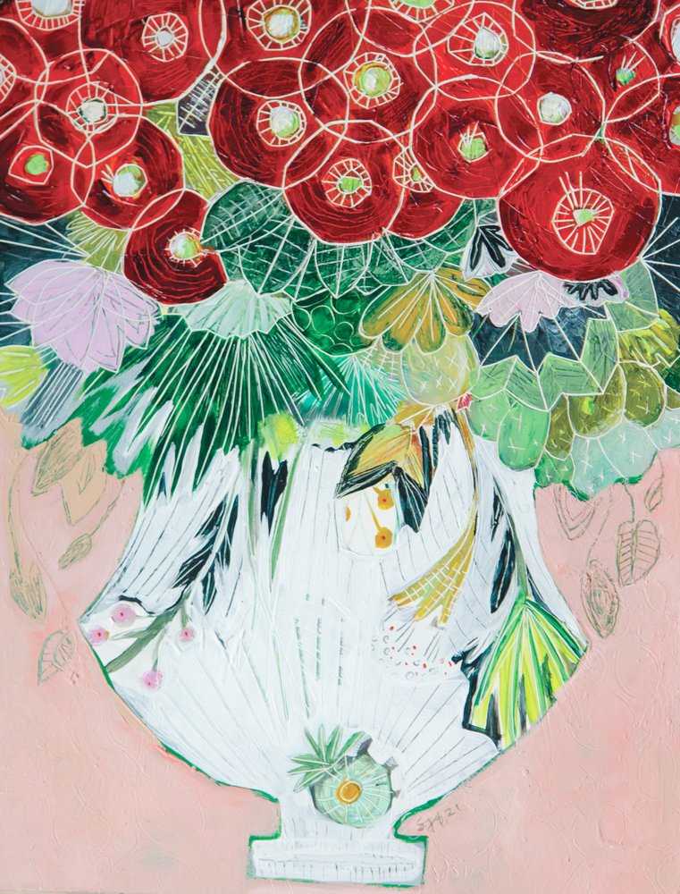 Vibrant Floral Vase by Sarah Fitzgerald