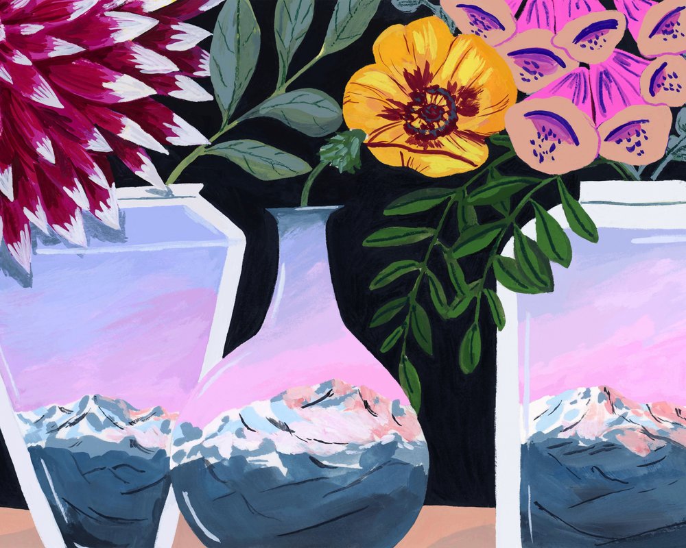 Dreamy Mountain Vases by Sarah Gesek