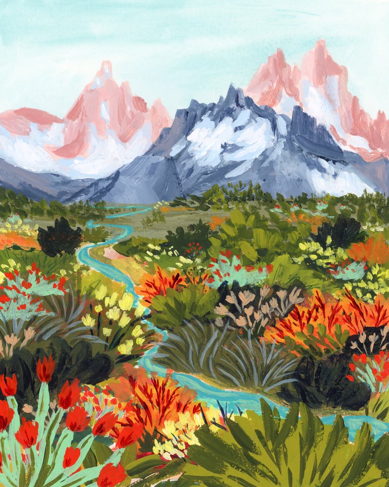 Vibrant Mountain Landscape by Sarah Gesek