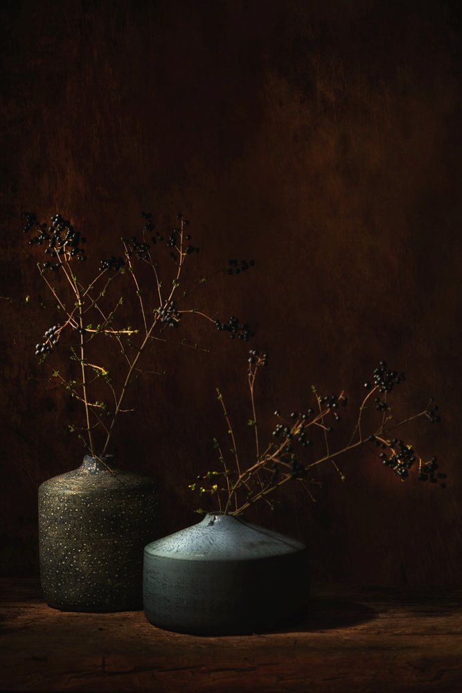Moody Botanical Vases by Saskia Dingemans