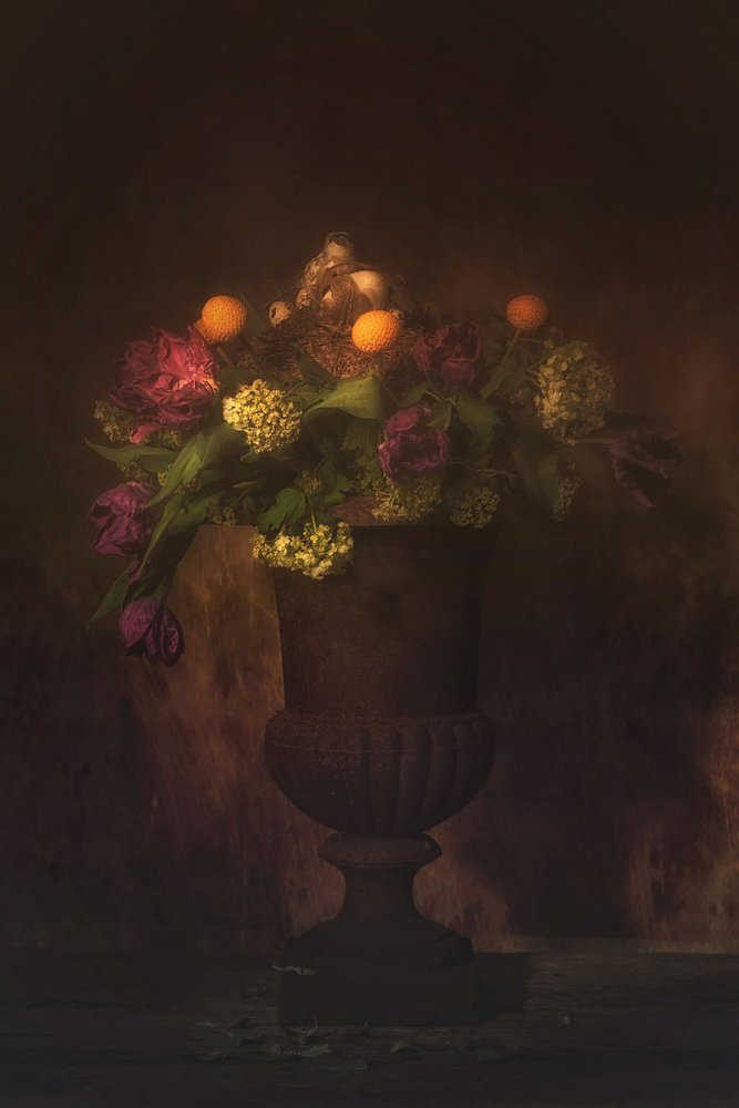 Opulent Floral Still Life by Saskia Dingemans