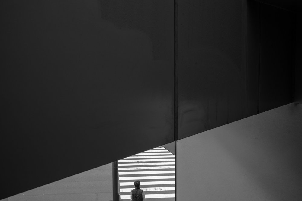 Solitary Figure Urban Geometry by Satoshi Hata