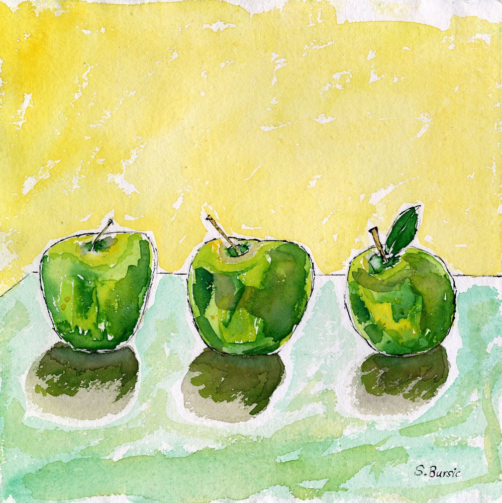 Vibrant Apple Still Life by Sharyn Bursic