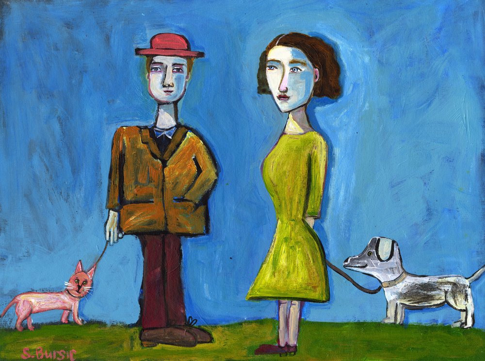 Whimsical Leashed Pets by Sharyn Bursic
