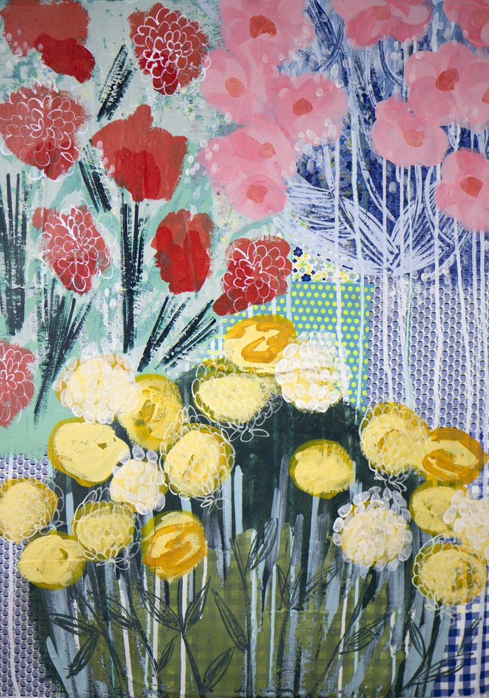 Colorful Abstract Garden by Shelley Hampe