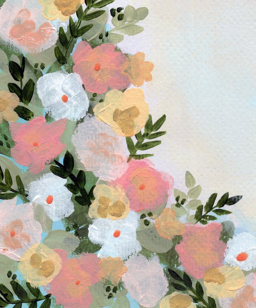 Soft Pastel Flowers by Shelley Hampe