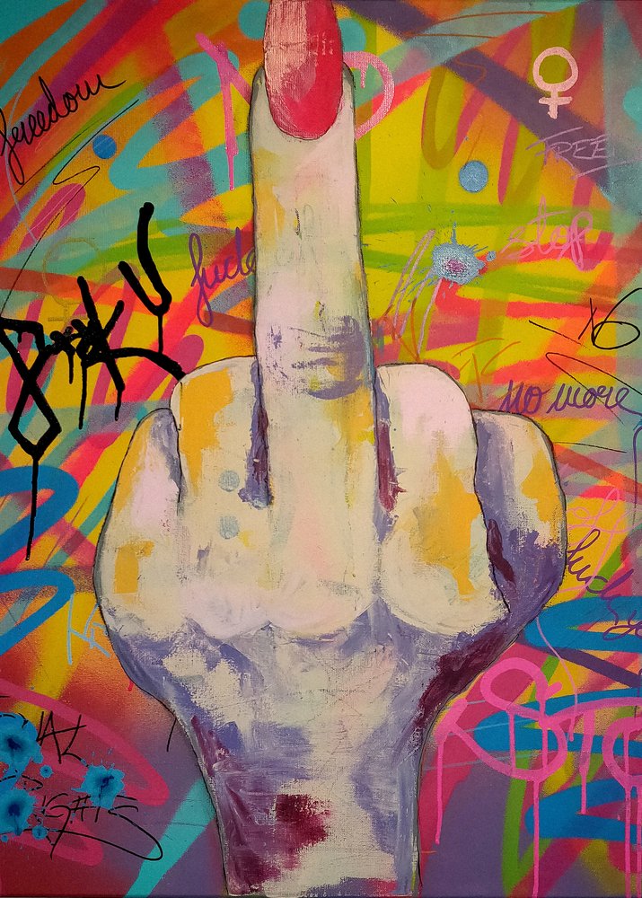 Colorful Middle Finger Art by Sofia Toborg