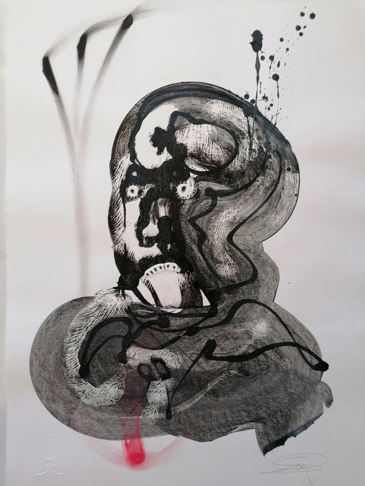 Distressed Abstract Face by Stefano Mazzolini