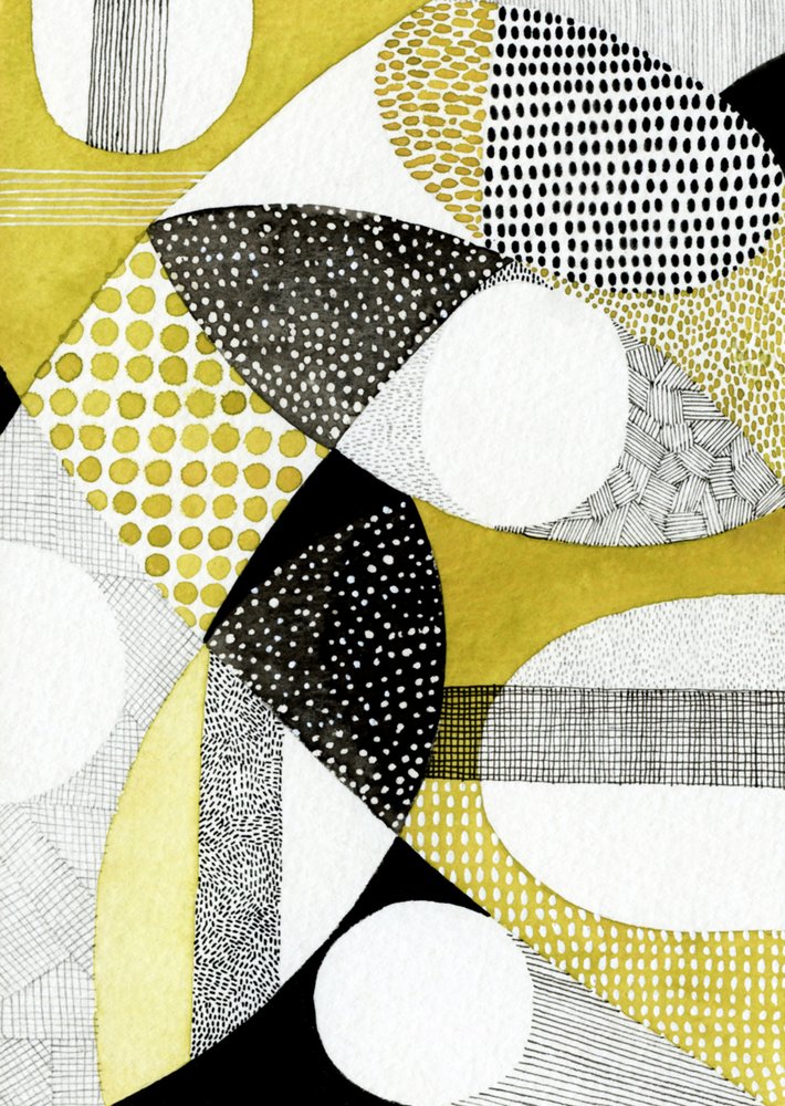 Abstract Gold Shapes by Susan Black